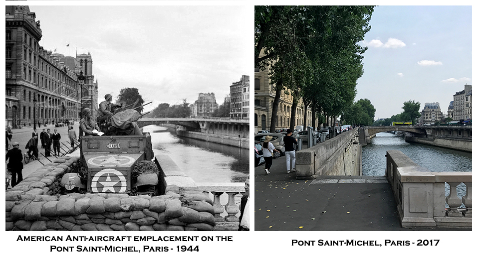 American Anti-aircraft emplacement on thePont Saint-Michel, Paris - 1944
