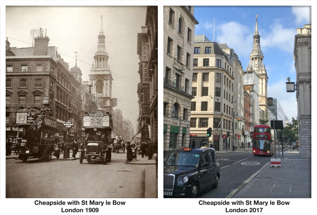 Cheapside with St Mary le Bow London 1909