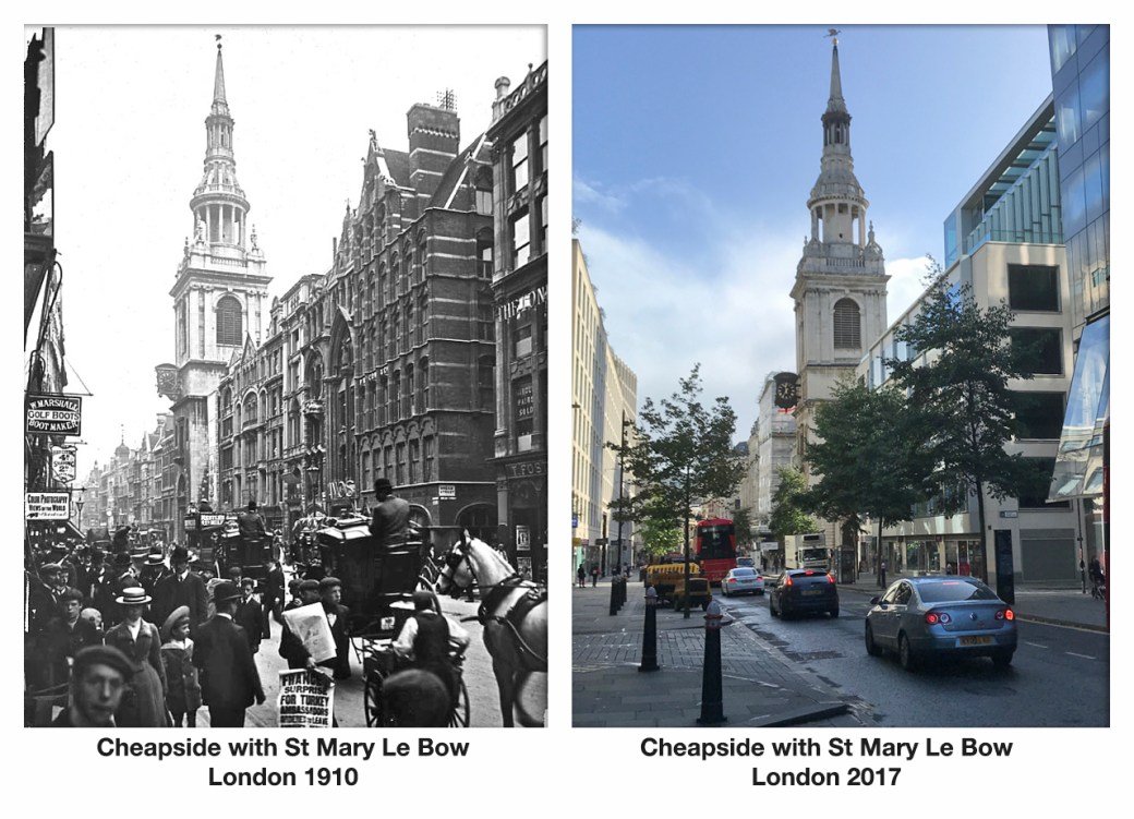Cheapside with St Mary Le Bow London 1910