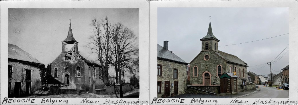 Recogne Near Bastogne Belium Battle of the bulge history then and now 1945-2019