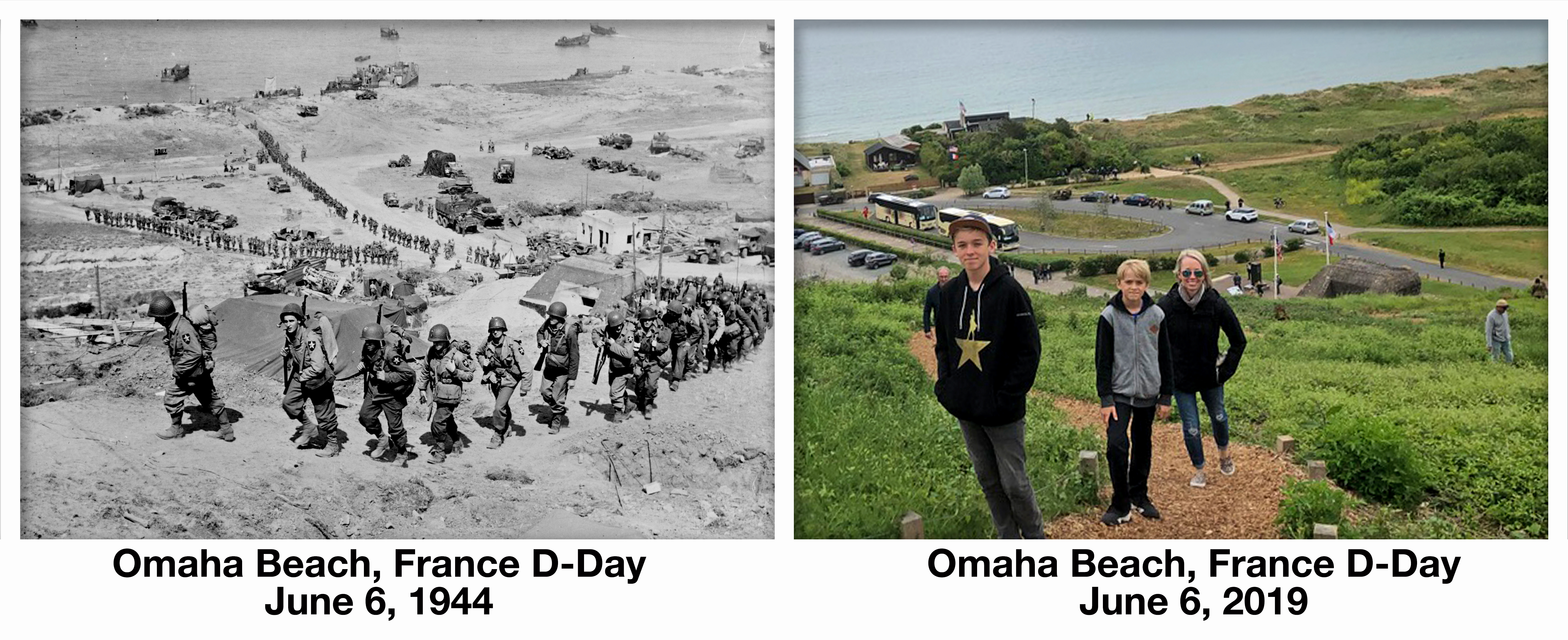 Omaha Beach, Normandy, France 1944 D-Day Normandy France World War 2 Before and after then and now History